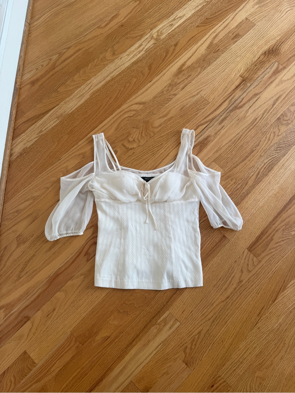 Y2k vintage fairy bustier corset open shoulder cut out top Arden B